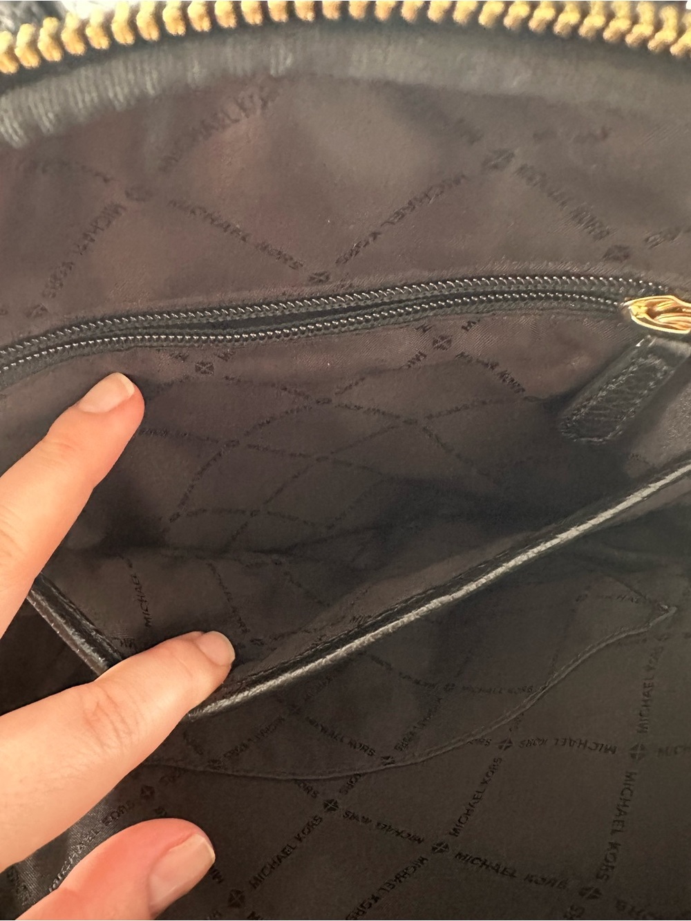 MICHAEL KORS Black Pebble Leather Mini Backpack with Gold Accents - Picture 7 of 9